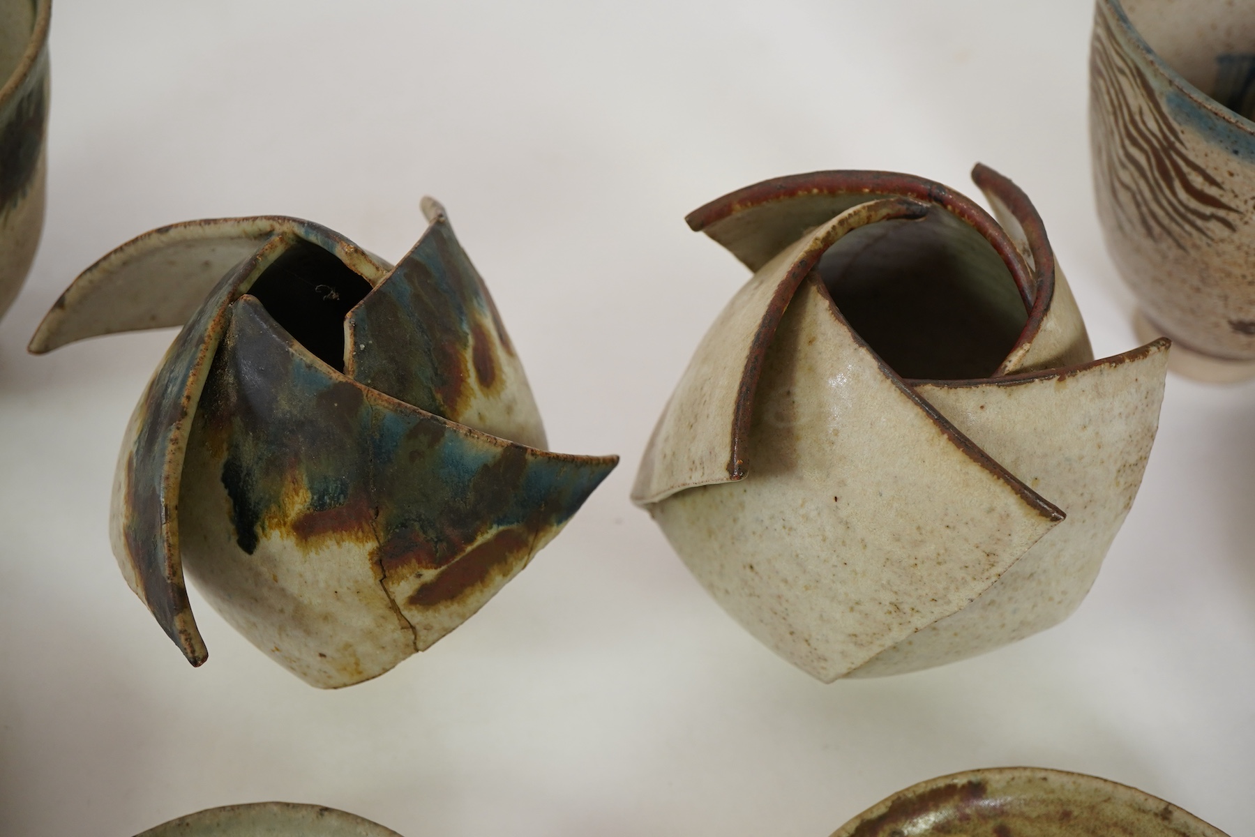Eric James Mellon (1925-2014): A small group of elm ash glazed studio pottery